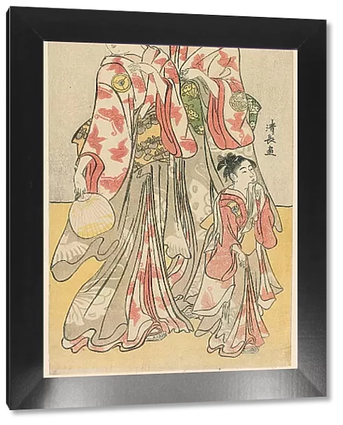 The Actors Yamashita Mangiku, Iwai Hanshiro IV, and Iwai Kumesaburo from a pentaptych of e... 1788. Creator: Torii Kiyonaga
