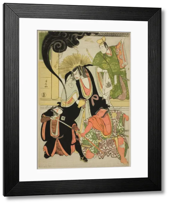 Framed Print : The Actors Nakayama Kojuro VI (Nakamura Nakazo I) as Hatchotsubute no Kiheiji, Otani Hiroj... 1785. Creator: Torii Kiyonaga Framed Print : The Actors Nakayama Kojuro VI (Nakamura Nakazo I) as Hatchotsubute no Kiheiji, Otani Hiroj... 1785. Creator: Torii Kiyonaga