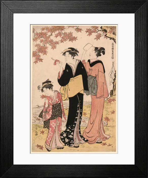 Framed Print : Beauties Under a Maple Tree, from the series A Collection of Contemporary Beauties... c. 1784. Creator: Torii Kiyonaga Framed Print : Beauties Under a Maple Tree, from the series A Collection of Contemporary Beauties... c. 1784. Creator: Torii Kiyonaga