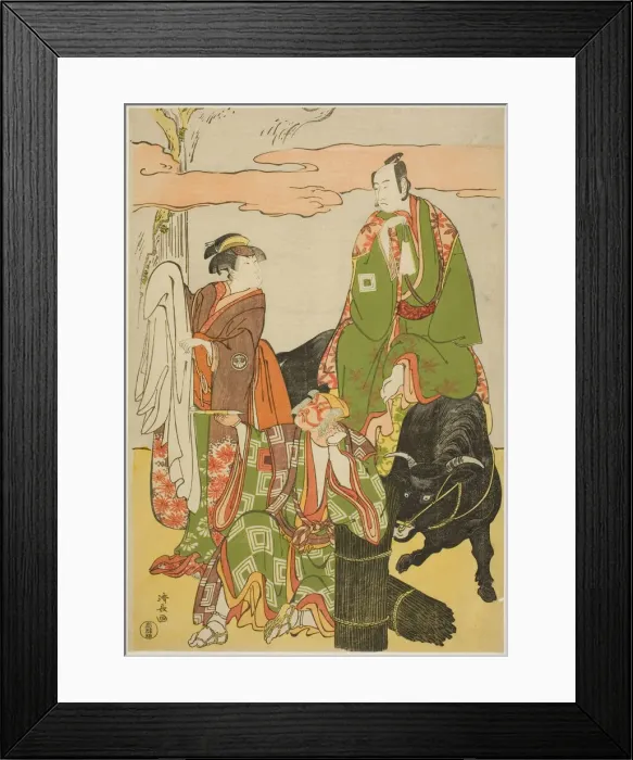 Framed Print : The Actors Ichikawa Monnosuke II as Miyukinosuke, Segawa Kikunojo III as Hatsune-hime, and... 1785. Creator: Torii Kiyonaga Framed Print : The Actors Ichikawa Monnosuke II as Miyukinosuke, Segawa Kikunojo III as Hatsune-hime, and... 1785. Creator: Torii Kiyonaga