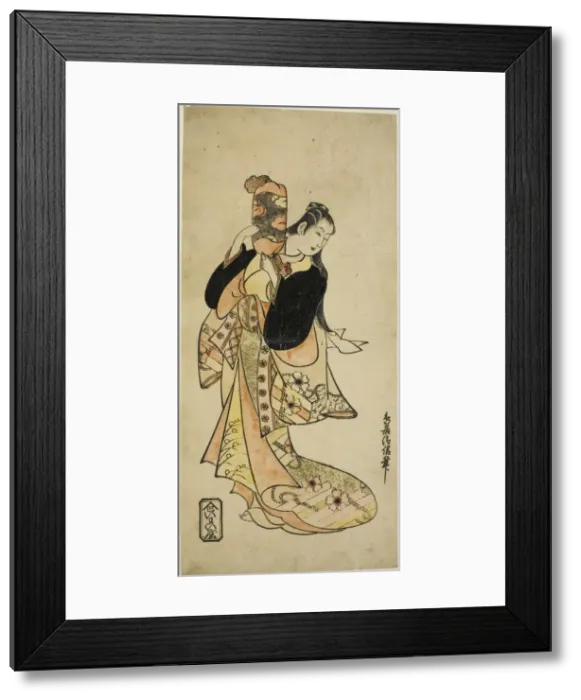 Framed Print : The Actor Ichikawa Monnosuke I as Oiso no Tora in the play Nigiwai Suehiro Soga, perf... c. 1721. Creator: Torii Kiyonobu I Framed Print : The Actor Ichikawa Monnosuke I as Oiso no Tora in the play Nigiwai Suehiro Soga, perf... c. 1721. Creator: Torii Kiyonobu I