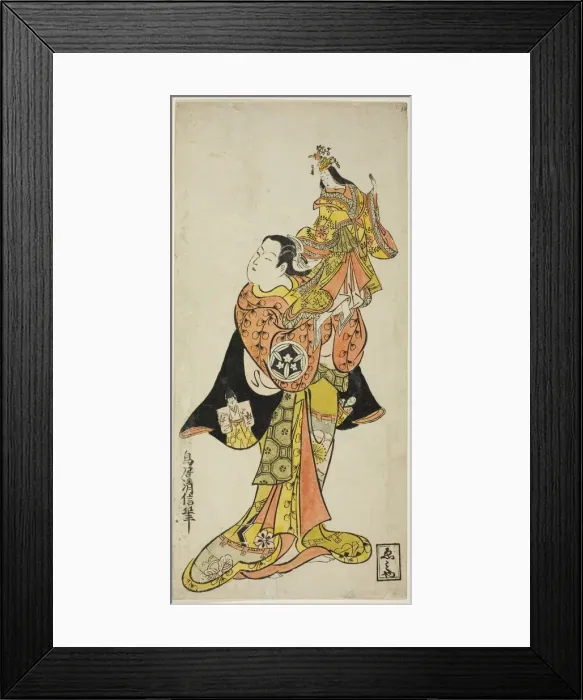 Framed Print : The Actor Yamashita Kinsaku holding a puppet of the Empress in the play Diary Kept on a J... 1725. Creator: Torii Kiyonobu II Framed Print : The Actor Yamashita Kinsaku holding a puppet of the Empress in the play Diary Kept on a J... 1725. Creator: Torii Kiyonobu II