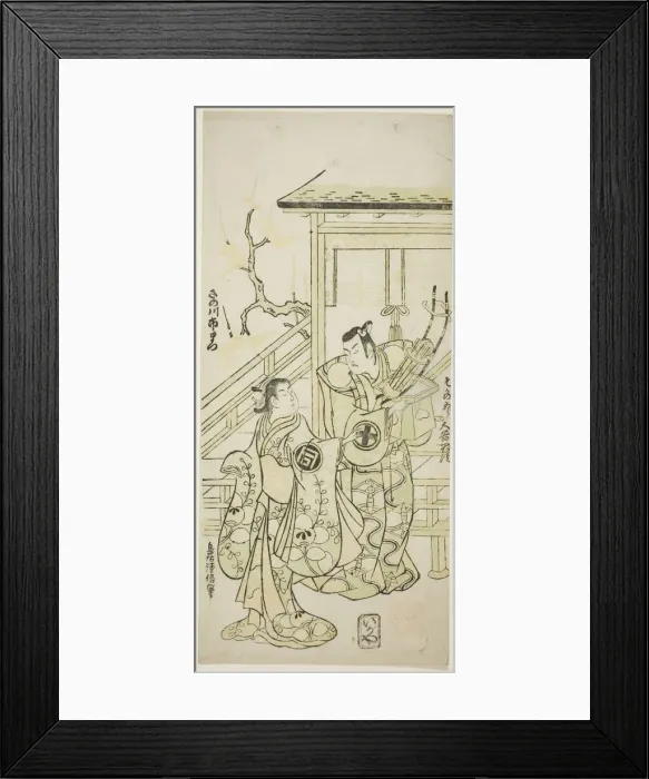 Framed Print : The Actors Otani Oniji I as Soga no Goro and Sanogawa Ichimatsu I as the sister of Yoshina... 1746. Creator: Torii Kiyonobu II Framed Print : The Actors Otani Oniji I as Soga no Goro and Sanogawa Ichimatsu I as the sister of Yoshina... 1746. Creator: Torii Kiyonobu II