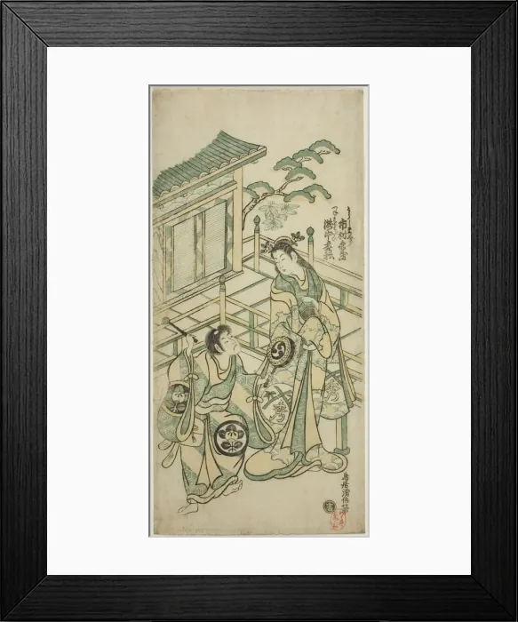 Framed Print : The Actors Ichimura Kamezo I as Urashima Taro and Takinaka Hidematsu I as Kanemoto Gozen i... 1746. Creator: Torii Kiyonobu II Framed Print : The Actors Ichimura Kamezo I as Urashima Taro and Takinaka Hidematsu I as Kanemoto Gozen i... 1746. Creator: Torii Kiyonobu II