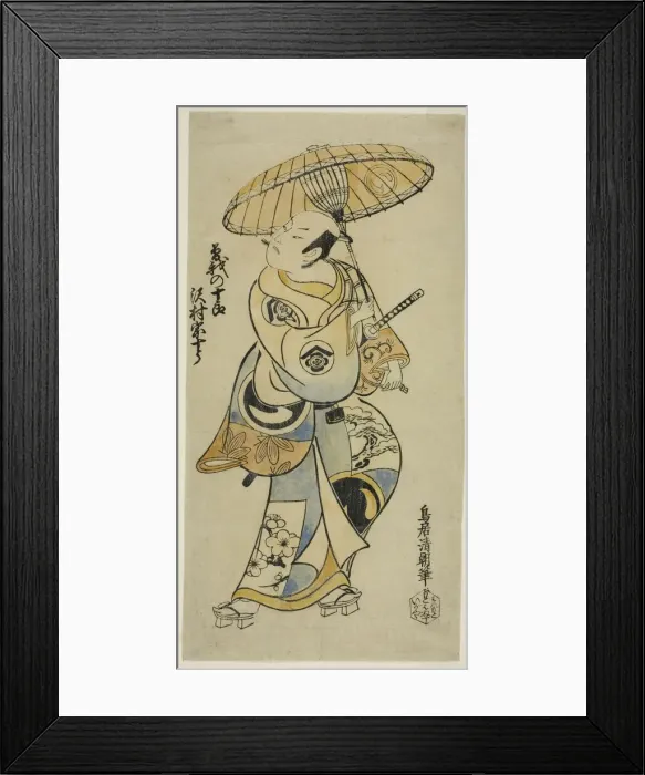 Framed Print : The Actor Sawamura Sojuro I as Soga no Juro in the play Tsuru Kame Osana Soga, perfor... c. 1721. Creator: Torii Kiyotomo Framed Print : The Actor Sawamura Sojuro I as Soga no Juro in the play Tsuru Kame Osana Soga, perfor... c. 1721. Creator: Torii Kiyotomo