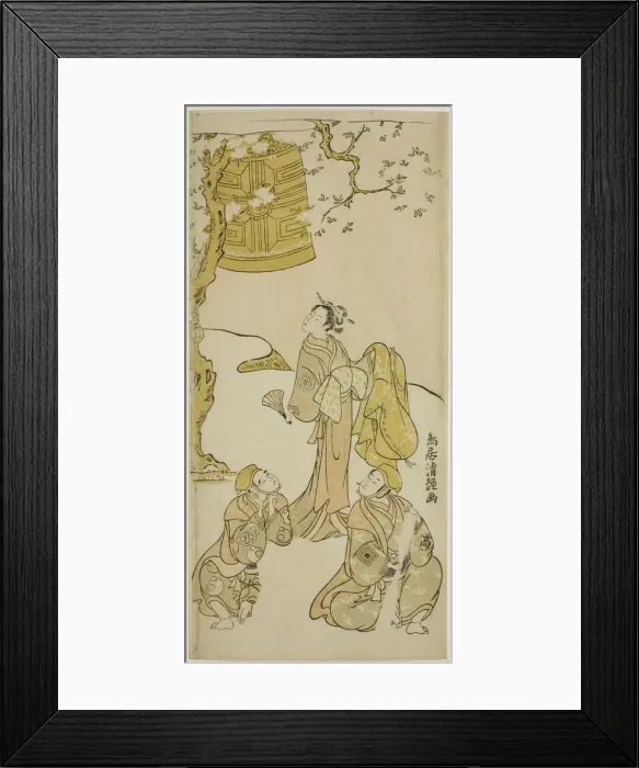 Framed Print : The Actors Segawa Kikunojo II, Ichikawa Komazo II, and Arashi Otohachi I in the play Fude... 1768. Creator: Torii Kiyotsune Framed Print : The Actors Segawa Kikunojo II, Ichikawa Komazo II, and Arashi Otohachi I in the play Fude... 1768. Creator: Torii Kiyotsune