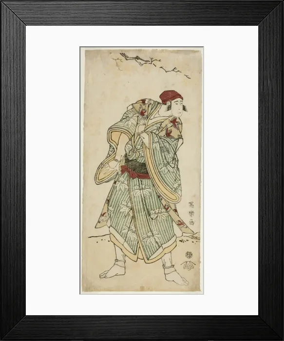 Framed Print : The Actor Ichikawa Yaozo III as the Sparrow Seller Bunji Yasukata (Sandai-me... 1794 (Kansei 6). Creator: Toshusai Sharaku Framed Print : The Actor Ichikawa Yaozo III as the Sparrow Seller Bunji Yasukata (Sandai-me... 1794 (Kansei 6). Creator: Toshusai Sharaku
