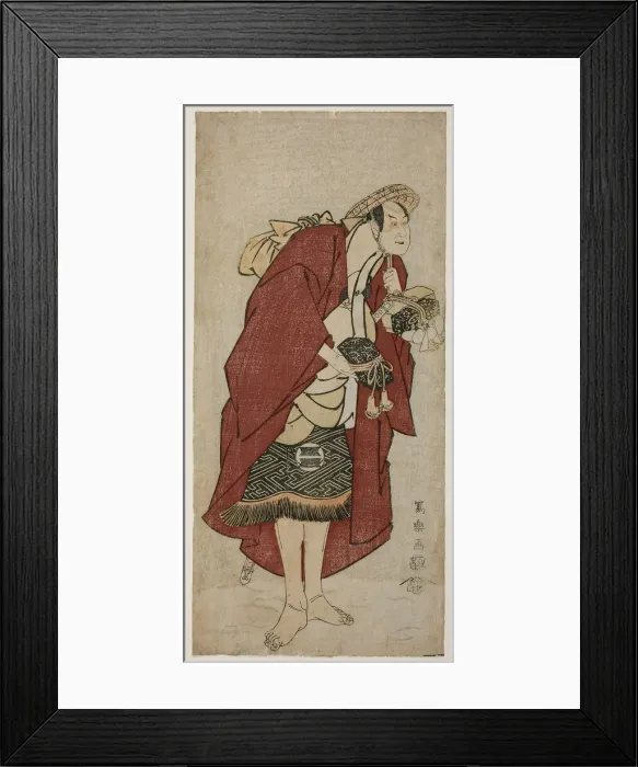 Framed Print : The Actor Sakata Hangoro III as the Groom Abumizuri no Iwazo in Koriyama, Actua... 1794 (Kansei 6). Creator: Toshusai Sharaku Framed Print : The Actor Sakata Hangoro III as the Groom Abumizuri no Iwazo in Koriyama, Actua... 1794 (Kansei 6). Creator: Toshusai Sharaku
