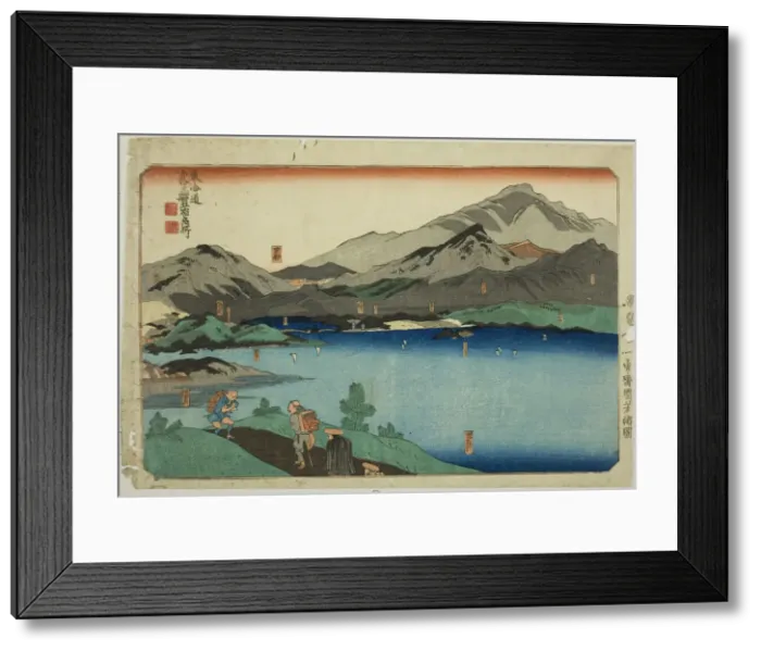 Framed Print : Minakuchi, Ishibe, Kusatsu, Otsu, and Kyoto, from the series Famous Places on the... c. 1830 / 35. Creator: Utagawa Kuniyoshi Framed Print : Minakuchi, Ishibe, Kusatsu, Otsu, and Kyoto, from the series Famous Places on the... c. 1830 / 35. Creator: Utagawa Kuniyoshi