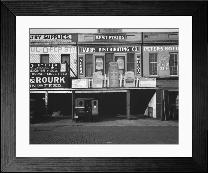 Framed Print : Waterfront warehouses, Louisiana, 1936. Creator: Walker Evans Framed Print : Waterfront warehouses, Louisiana, 1936. Creator: Walker Evans
