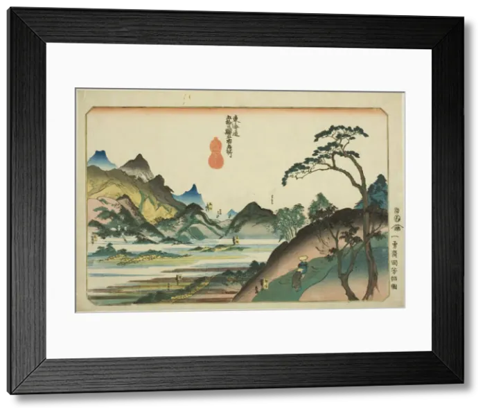 Framed Print : Shono, Kameyama, Seki, Sakanoshita, and Tsuchiyama, from the series Famous Places... c. 1830 / 35. Creator: Utagawa Kuniyoshi Framed Print : Shono, Kameyama, Seki, Sakanoshita, and Tsuchiyama, from the series Famous Places... c. 1830 / 35. Creator: Utagawa Kuniyoshi