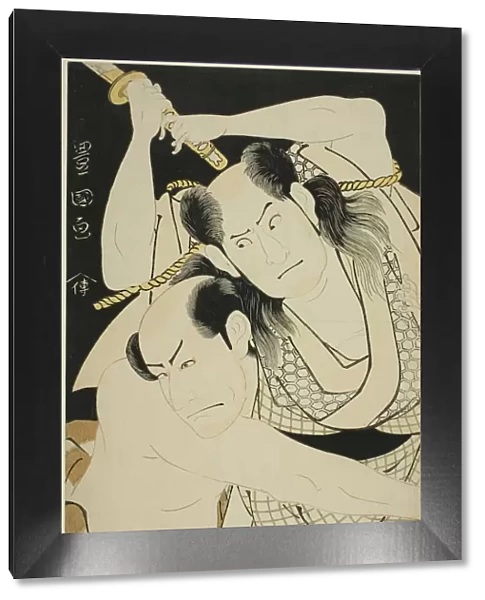 The actors Sawamura Sojuro II as Satsuma Gengobei and Arashi Ryuzo II as Mawashi-otoko... c. 1795. Creator: Utagawa Toyokuni I