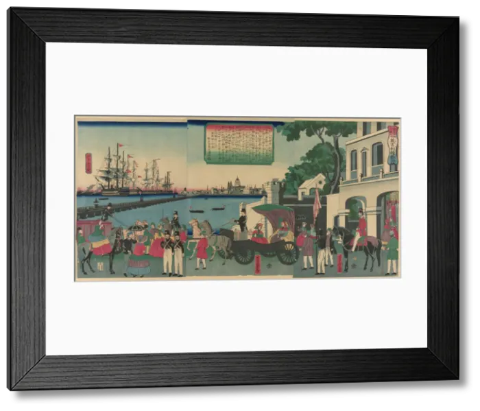 Framed Print : The Port of London, England (Igirisu Rondon no kaiko), from the series Collection of Scen... 1862. Creator: Utagawa Yoshitora Framed Print : The Port of London, England (Igirisu Rondon no kaiko), from the series Collection of Scen... 1862. Creator: Utagawa Yoshitora