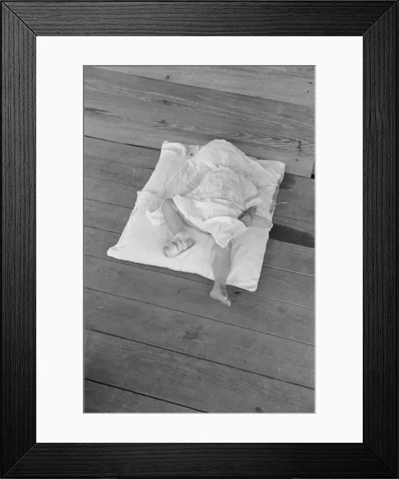 Framed Print : Squeakie asleep (Othel Lee Burroughs), Child of a Hale County, Alabama cotton... 1936. Creator: Walker Evans Framed Print : Squeakie asleep (Othel Lee Burroughs), Child of a Hale County, Alabama cotton... 1936. Creator: Walker Evans