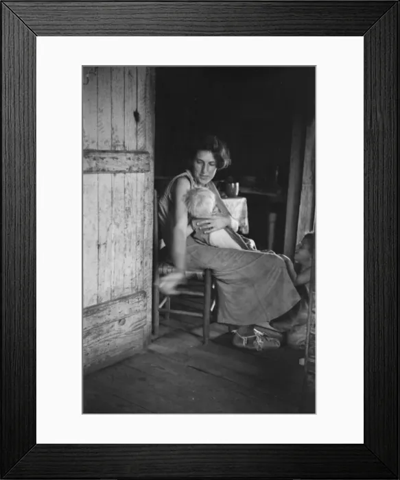 Framed Print : Lily Rogers Fields and children. Hale County, Alabama, 1936. Creator: Walker Evans Framed Print : Lily Rogers Fields and children. Hale County, Alabama, 1936. Creator: Walker Evans