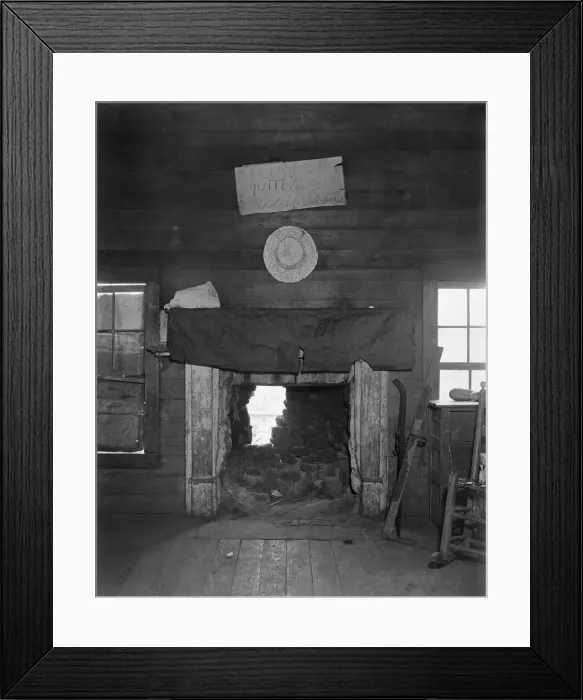 Framed Print : Cotton room, formerly prayer meeting room, Frank Tengles farm, Hale County, Alabama, 1936. Creator: Walker Evans Framed Print : Cotton room, formerly prayer meeting room, Frank Tengles farm, Hale County, Alabama, 1936. Creator: Walker Evans