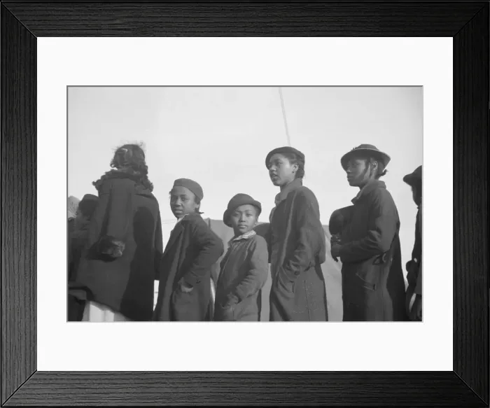 Framed Print : Possibly: Negroes in the lineup for food at meal time in the camp... Forrest City, Arkansas, 1937. Creator: Walker Evans Framed Print : Possibly: Negroes in the lineup for food at meal time in the camp... Forrest City, Arkansas, 1937. Creator: Walker Evans