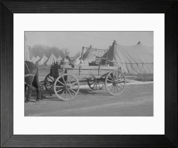 Framed Print : Possibly: Refugees lined up at meal time in the camp for white... Forest City, Arkansas, 1937. Creator: Walker Evans Framed Print : Possibly: Refugees lined up at meal time in the camp for white... Forest City, Arkansas, 1937. Creator: Walker Evans