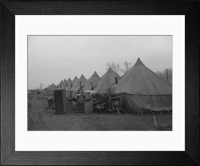 Framed Print : Possibly: The kitchen in the camp for white flood refugees at Forrest City, Arkansas, 1937. Creator: Walker Evans Framed Print : Possibly: The kitchen in the camp for white flood refugees at Forrest City, Arkansas, 1937. Creator: Walker Evans