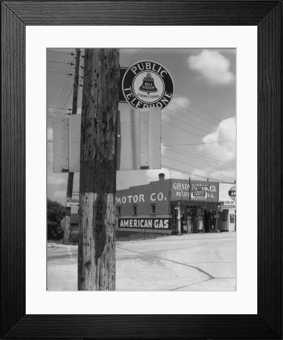 Framed Print : Highway corner, Reedsville, West Virginia, 1935. Creator: Walker Evans