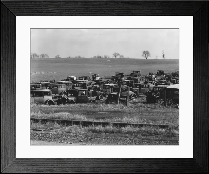 Framed Print : Auto dump near Easton, Pennsylvania, 1935. Creator: Walker Evans Framed Print : Auto dump near Easton, Pennsylvania, 1935. Creator: Walker Evans
