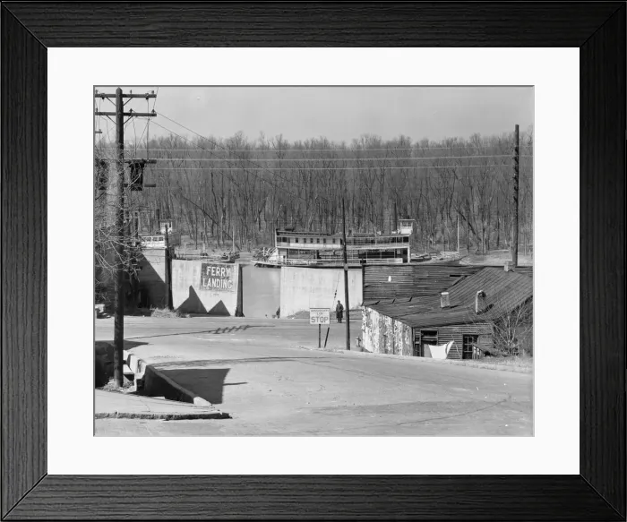 Framed Print : Ferry landing, Vicksburg, Mississippi, 1936. Creator: Walker Evans Framed Print : Ferry landing, Vicksburg, Mississippi, 1936. Creator: Walker Evans
