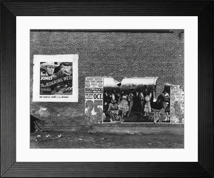 Framed Print : Show poster in Alabama town, 1936. Creator: Walker Evans Framed Print : Show poster in Alabama town, 1936. Creator: Walker Evans