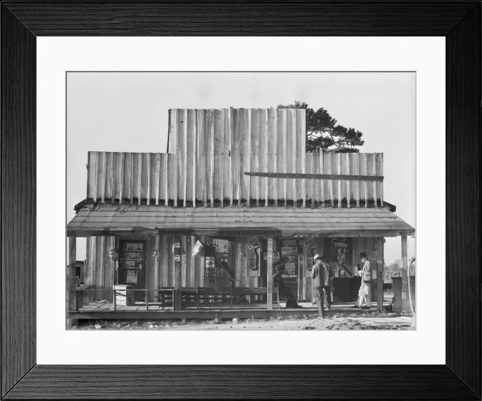 Framed Print : Store with false front, Vicinity of Selma, Alabama, 1936. Creator: Walker Evans Framed Print : Store with false front, Vicinity of Selma, Alabama, 1936. Creator: Walker Evans