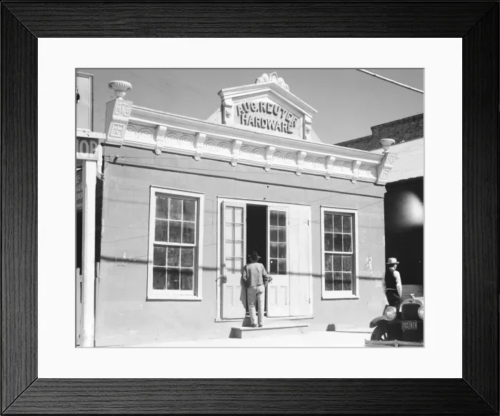 Framed Print : Small town shop front, Louisiana, 1936. Creator: Walker Evans Framed Print : Small town shop front, Louisiana, 1936. Creator: Walker Evans