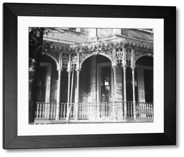 Framed Print : Cast ironwork porch, Mobile, Alabama, 1936. Creator: Walker Evans Framed Print : Cast ironwork porch, Mobile, Alabama, 1936. Creator: Walker Evans