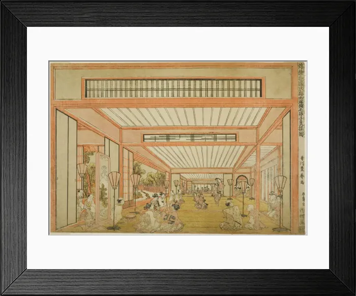 Framed Print : Views of Reception Rooms in Japan - Entertainments on the Day of the Rat in the Mode... c. 1771 / 76. Creator: Utagawa Toyoharu Framed Print : Views of Reception Rooms in Japan - Entertainments on the Day of the Rat in the Mode... c. 1771 / 76. Creator: Utagawa Toyoharu
