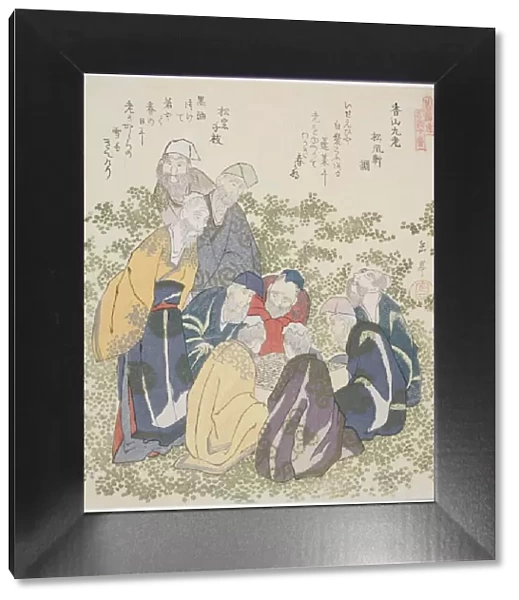 The Nine Old Men of Mount Xiang (Kozan kyuro), from the series 'A Set of Ten Famous Num... c. 1828. Creator: Gakutei