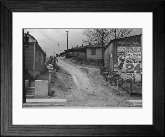 Framed Print : Posters covering a building near Lynchburg to advertise a Downie Bros. circus, 1936. Creator: Walker Evans Framed Print : Posters covering a building near Lynchburg to advertise a Downie Bros. circus, 1936. Creator: Walker Evans