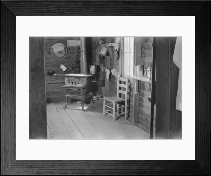 Framed Print : Kitchen in house of Floyd Burroughs... near Moundville, Hale County, Alabama, 1936. Creator: Walker Evans Framed Print : Kitchen in house of Floyd Burroughs... near Moundville, Hale County, Alabama, 1936. Creator: Walker Evans