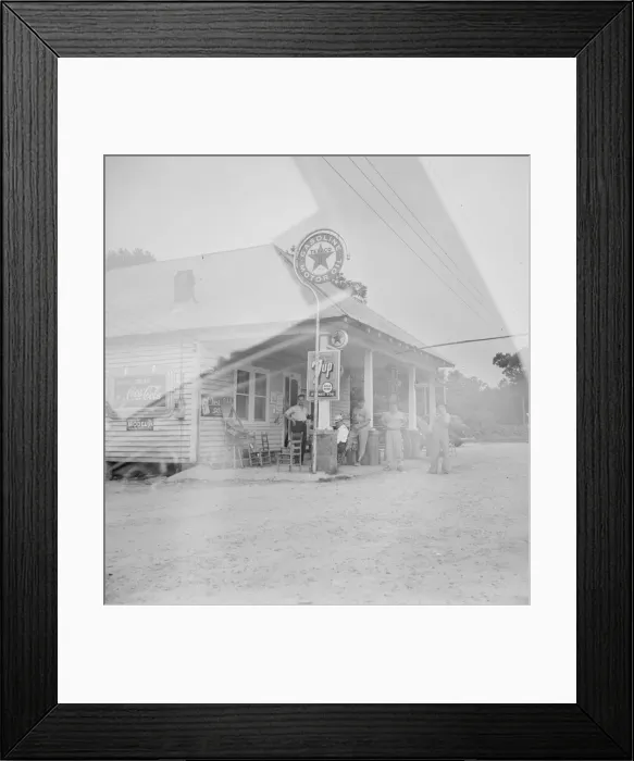 Framed Print : Rural filling station becomes community... 4 July, near Chapel Hill, North Carolina, 1939 Creator: Dorothea Lange Framed Print : Rural filling station becomes community... 4 July, near Chapel Hill, North Carolina, 1939 Creator: Dorothea Lange