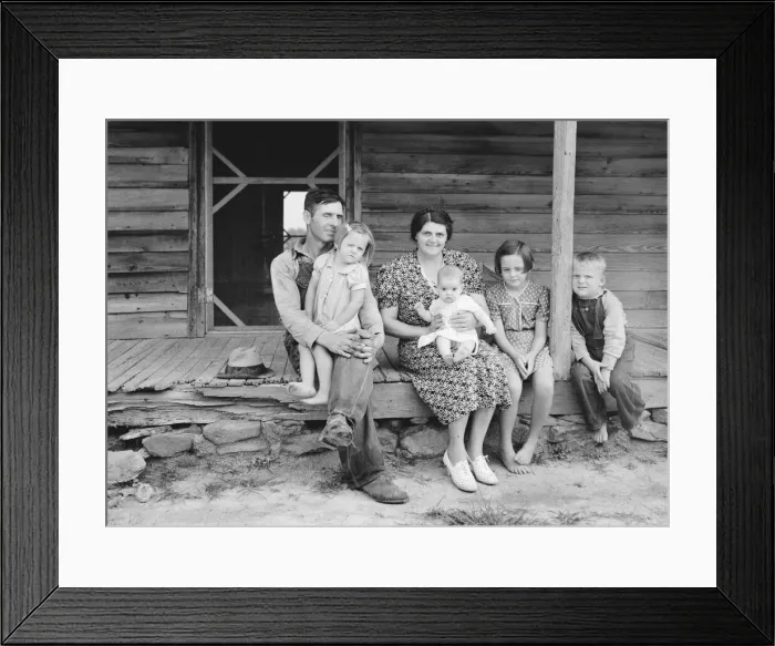 Framed Print : Wife and children of tobacco sharecropper on front... Person County, North Carolina, 1939 Creator: Dorothea Lange Framed Print : Wife and children of tobacco sharecropper on front... Person County, North Carolina, 1939 Creator: Dorothea Lange