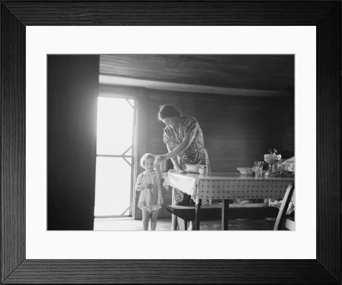 Framed Print : Wife and child of tobacco sharecropper, Person County, North Carolina, 1939. Creator: Dorothea Lange Framed Print : Wife and child of tobacco sharecropper, Person County, North Carolina, 1939. Creator: Dorothea Lange