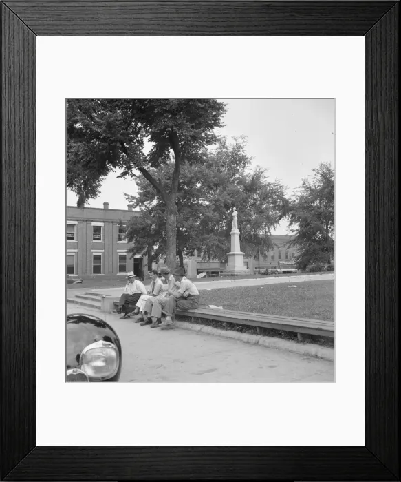 Framed Print : Men idling around the courthouse square, Roxboro, North Carolina, 1939. Creator: Dorothea Lange Framed Print : Men idling around the courthouse square, Roxboro, North Carolina, 1939. Creator: Dorothea Lange