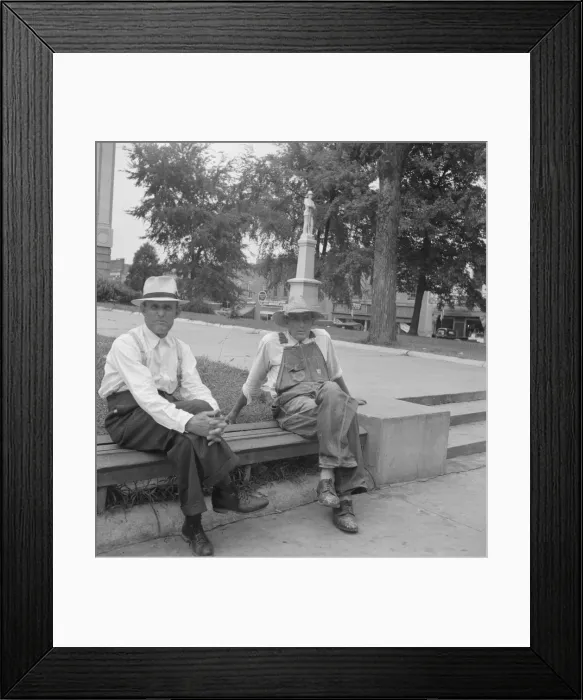 Framed Print : Farmer in town idling around the county courthouse, Person County, Roxboro, North Carolina, 1939. Creator: Dorothea Lange Framed Print : Farmer in town idling around the county courthouse, Person County, Roxboro, North Carolina, 1939. Creator: Dorothea Lange