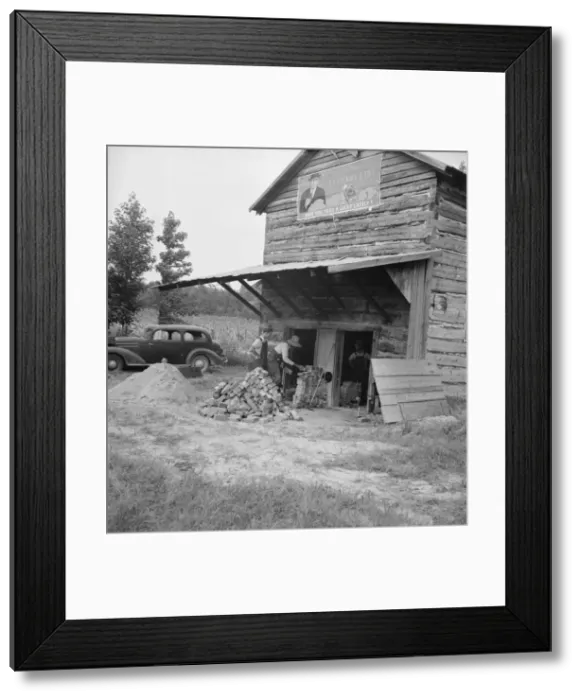 Framed Print : Putting in new flues in tobacco barn, Orange County, North Carolina, 1939. Creator: Dorothea Lange Framed Print : Putting in new flues in tobacco barn, Orange County, North Carolina, 1939. Creator: Dorothea Lange