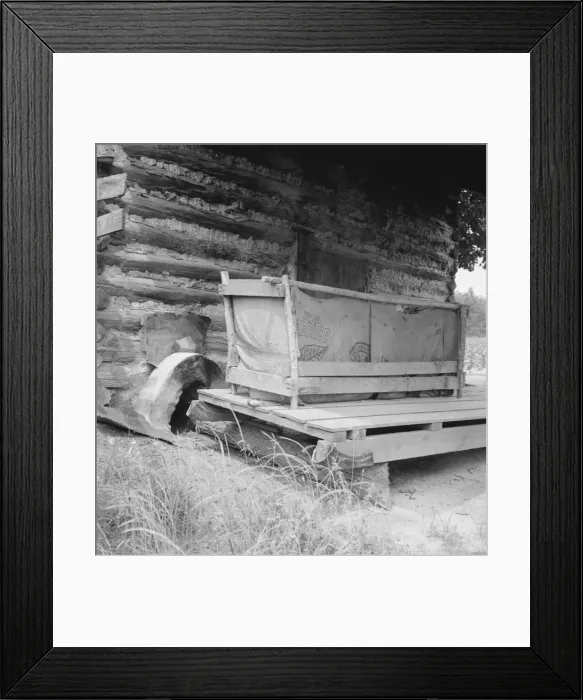 Framed Print : Tobacco barn with tobacco sled and vehicle used... Person County, North Carolina, 1939. Creator: Dorothea Lange Framed Print : Tobacco barn with tobacco sled and vehicle used... Person County, North Carolina, 1939. Creator: Dorothea Lange