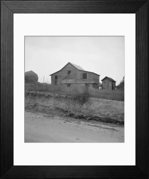 Framed Print : Mailbox and farm along country road in Person County, North Carolina, 1939. Creator: Dorothea Lange Framed Print : Mailbox and farm along country road in Person County, North Carolina, 1939. Creator: Dorothea Lange