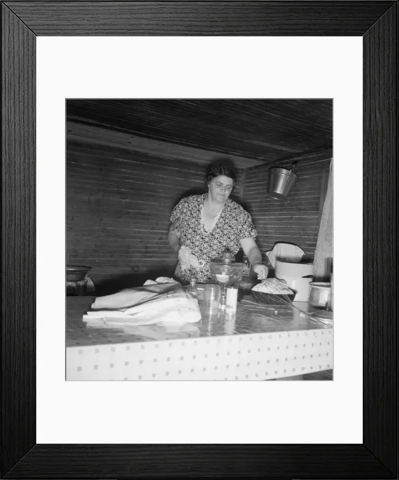 Framed Print : Tobacco sharecroppers wife cleaning up table after washing... Person County, North Carolina, 1939. Creator: Dorothea Lange Framed Print : Tobacco sharecroppers wife cleaning up table after washing... Person County, North Carolina, 1939. Creator: Dorothea Lange