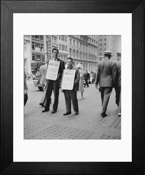 Framed Print : Firms being picketed, 42nd Street, New York City, 1939. Creator: Dorothea Lange Framed Print : Firms being picketed, 42nd Street, New York City, 1939. Creator: Dorothea Lange