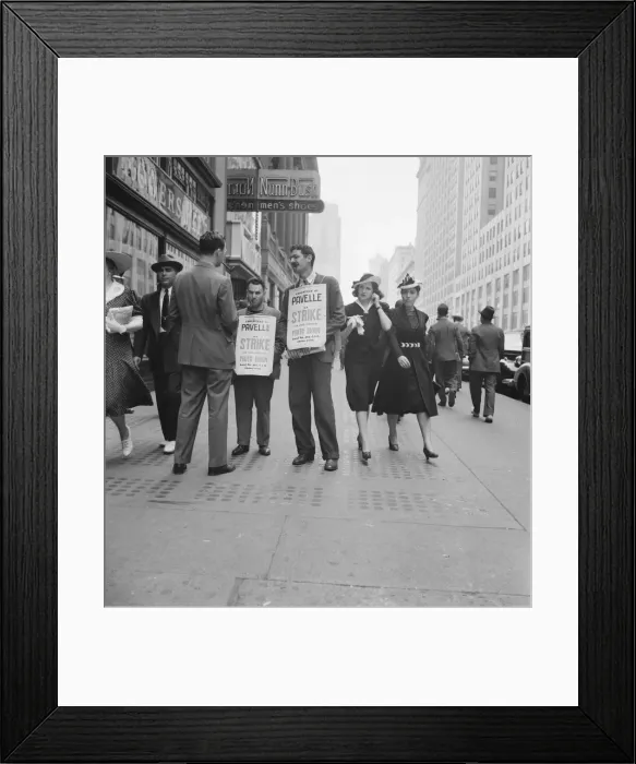 Framed Print : Four firms being picketed, 42nd Street, New York City, New York, 1939. Creator: Dorothea Lange Framed Print : Four firms being picketed, 42nd Street, New York City, New York, 1939. Creator: Dorothea Lange