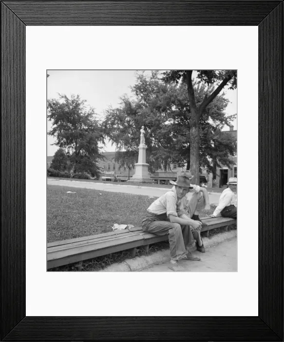 Framed Print : Men idling around the courthouse square, Roxboro, North Carolina, 1939. Creator: Dorothea Lange Framed Print : Men idling around the courthouse square, Roxboro, North Carolina, 1939. Creator: Dorothea Lange
