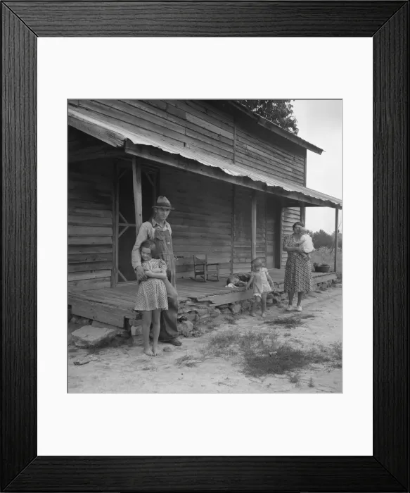 Framed Print : Tobacco sharecropper with his oldest daughter, Person County, North Carolina, 1939. Creator: Dorothea Lange Framed Print : Tobacco sharecropper with his oldest daughter, Person County, North Carolina, 1939. Creator: Dorothea Lange