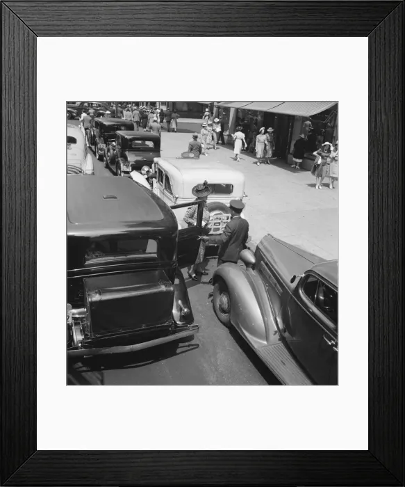 Framed Print : Fifth Avenue approaching 57th Street, New York City, New York, 1939. Creator: Dorothea Lange Framed Print : Fifth Avenue approaching 57th Street, New York City, New York, 1939. Creator: Dorothea Lange