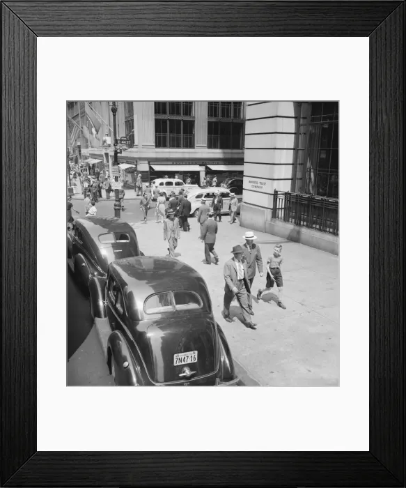 Framed Print : Fifth Avenue at 44th Street looking north, New York City, 1939. Creator: Dorothea Lange Framed Print : Fifth Avenue at 44th Street looking north, New York City, 1939. Creator: Dorothea Lange