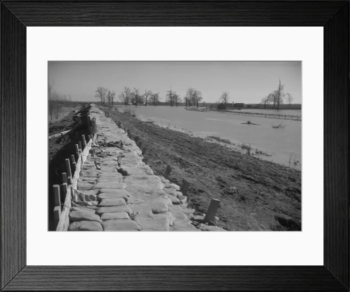 Framed Print : The Bessie Levee, along a subsid... Mississippi River, near Tiptonville, Tennessee, 1937. Creator: Walker Evans Framed Print : The Bessie Levee, along a subsid... Mississippi River, near Tiptonville, Tennessee, 1937. Creator: Walker Evans